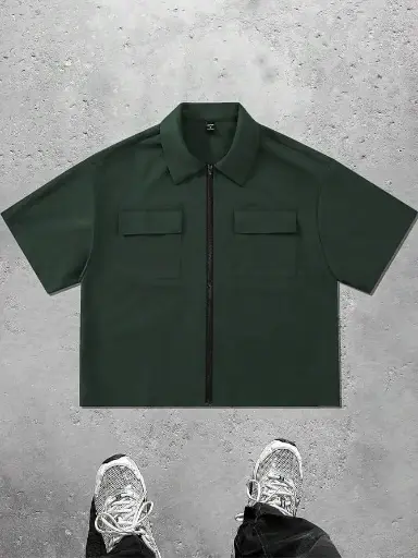 [Pantalon mayo maillot short chòt chot chemise t-shirt jeans] Chemise d’occasion Vert [court] 